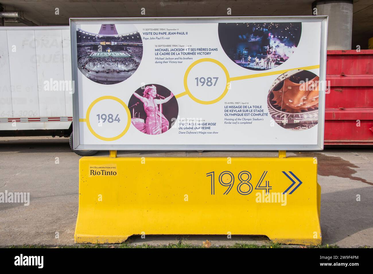 1984 - 1987 Storia dello Stadio Olimpico a Montreal, Quebec, Canada Foto Stock