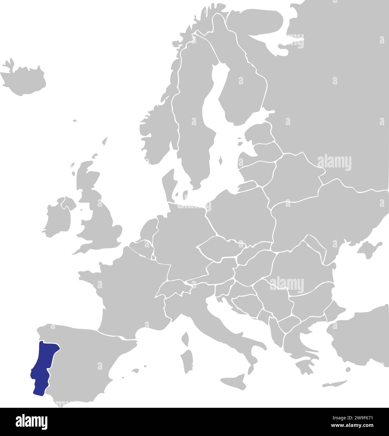 Mappa delle località della REPUBBLICA PORTOGHESE, EUROPA Illustrazione Vettoriale