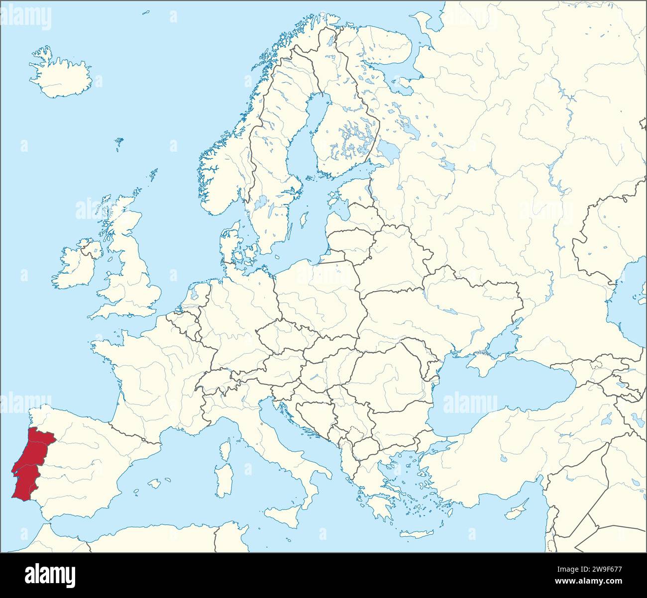 Mappa delle località della REPUBBLICA PORTOGHESE, EUROPA Illustrazione Vettoriale
