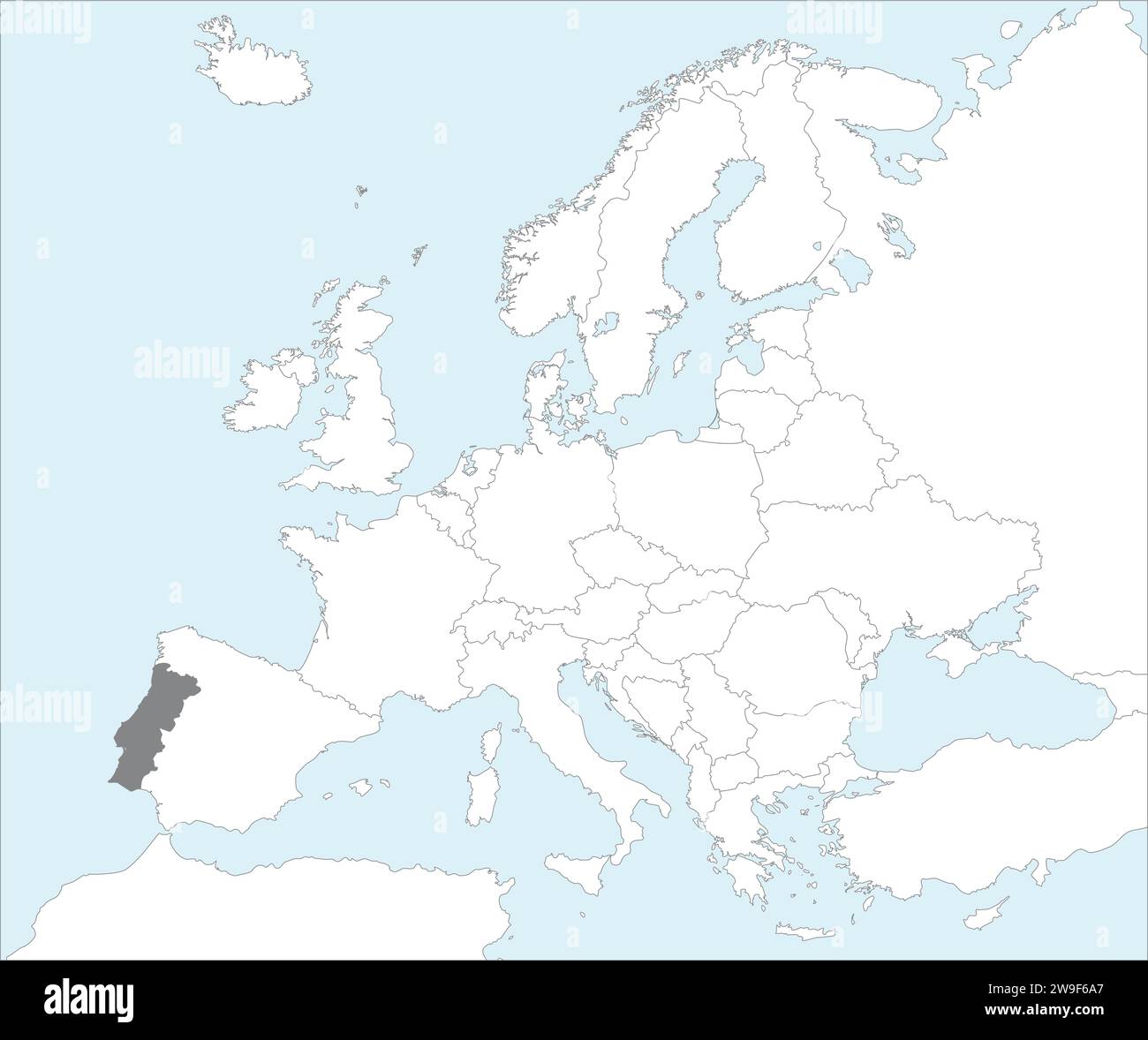 Mappa delle località della REPUBBLICA PORTOGHESE, EUROPA Illustrazione Vettoriale