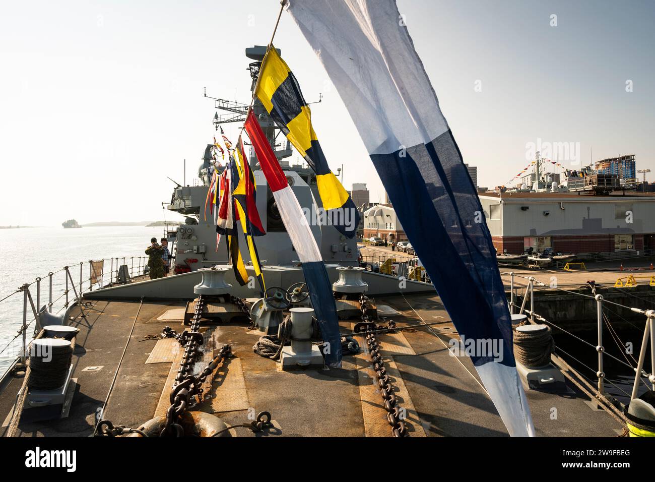 Fregata antisommergibile classe Duke della Royal Navy HMS Portland durante la Fleet Week a Halifax, nuova Scozia, Canada. Foto Stock