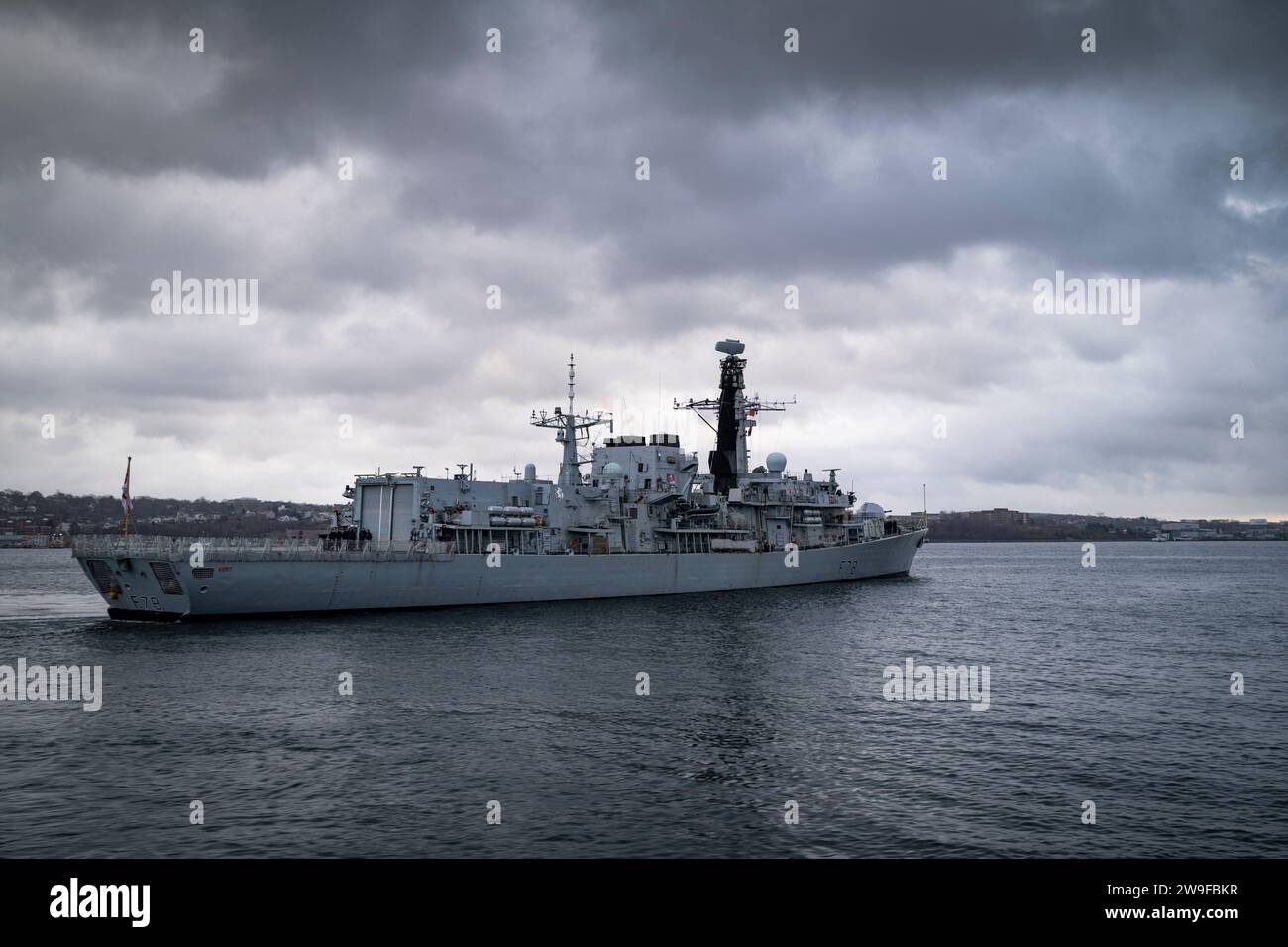 Fregata antisommergibile classe Duke della Royal Navy HMS Portland durante la Fleet Week a Halifax, nuova Scozia, Canada. Foto Stock