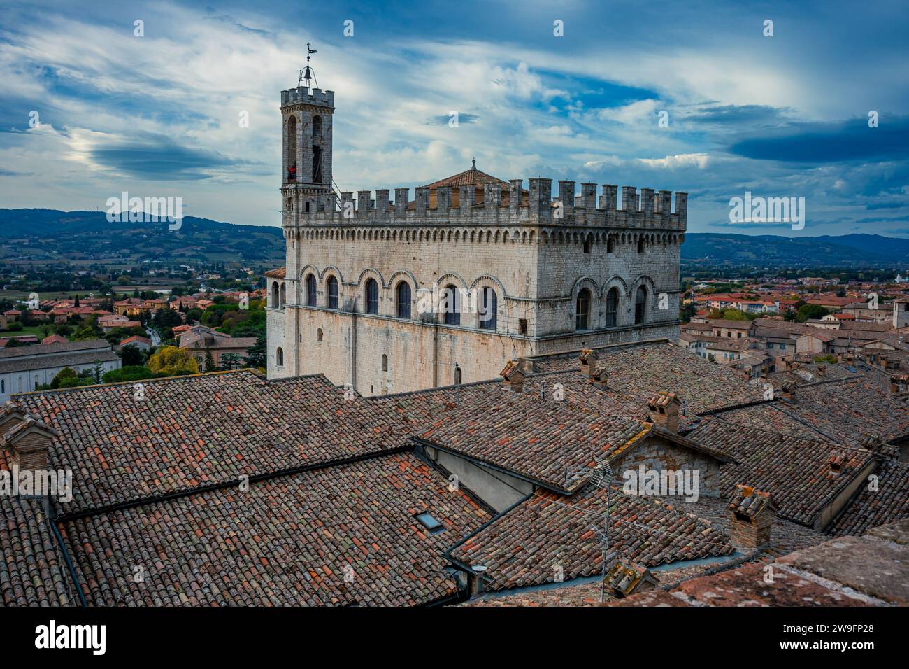 Gubbio città medievale nell'Umbria. Foto Stock