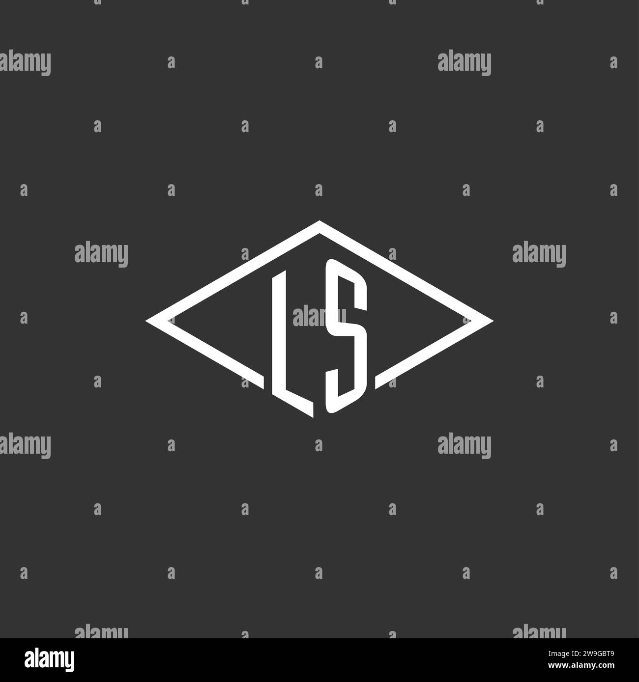 Monogramma con logo LS Initials e grafica vettoriale con design semplice a linee diamantate Illustrazione Vettoriale