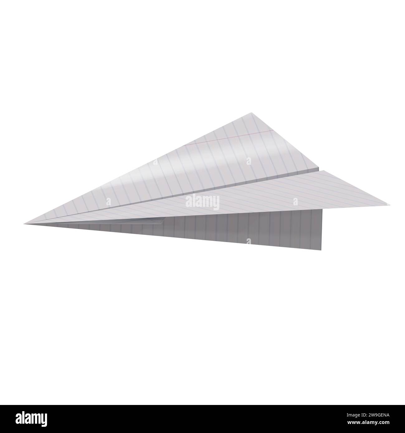 Illustrazione 3D, piano realistico del white paper su sfondo trasparente Foto Stock