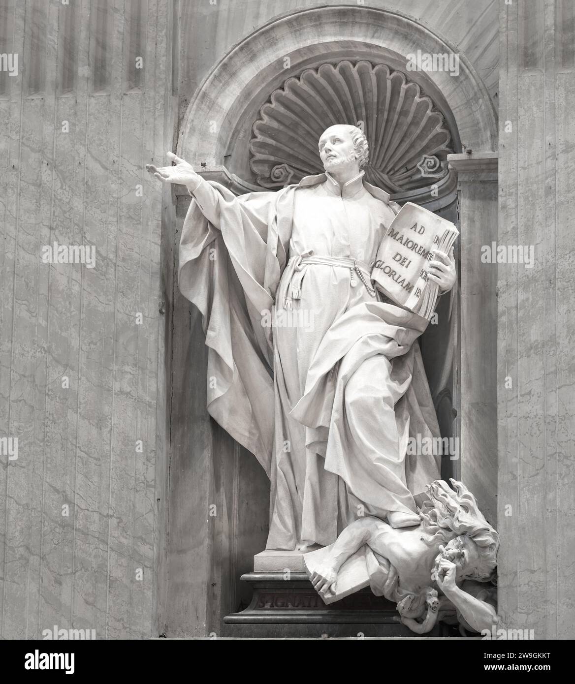 Statua di Sant'Ignazio Loyola, nella basilica di San Pietro, Vaticano, Roma, Italia. Foto Stock