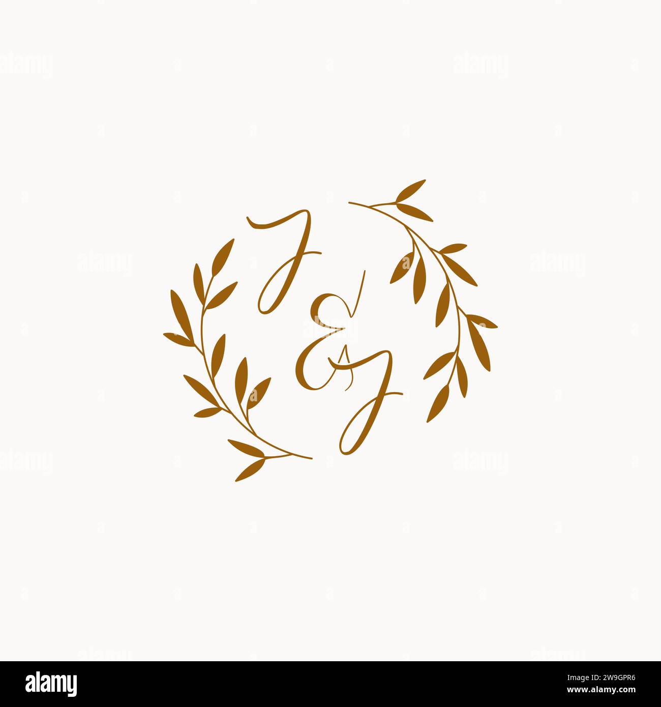 Logo con monogramma di matrimonio iniziale JJ Illustrazione Vettoriale