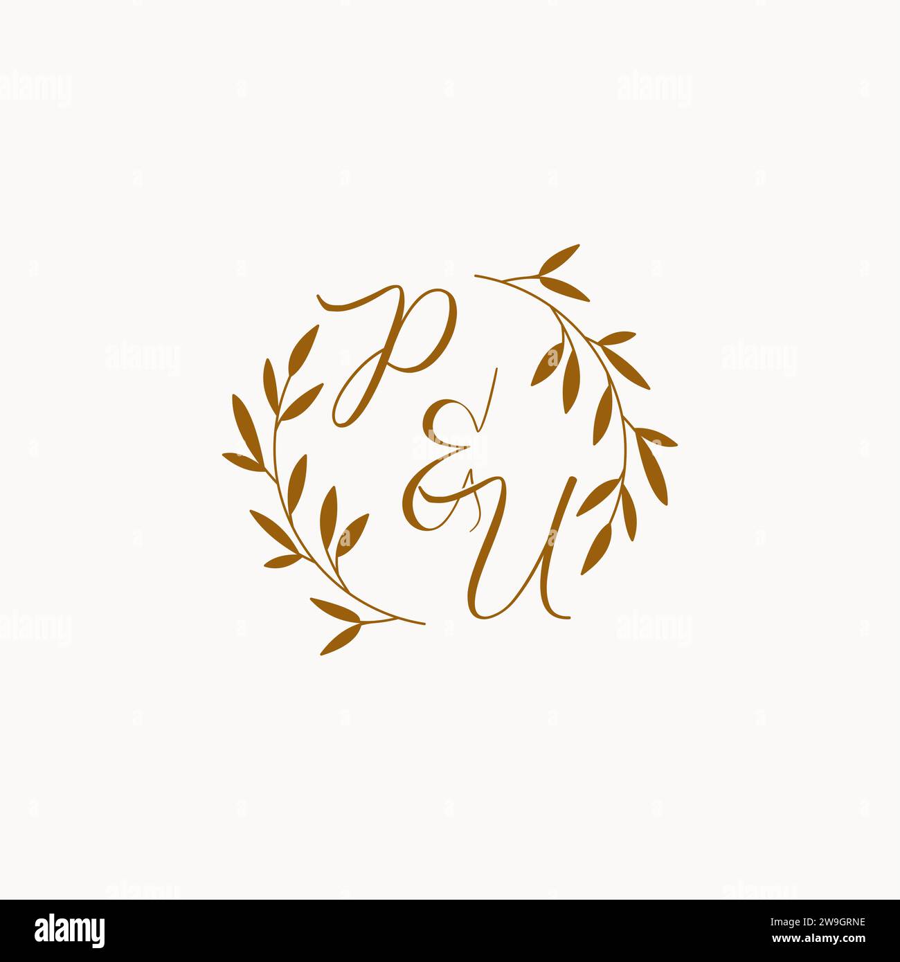 Logo monogramma iniziale PU Illustrazione Vettoriale