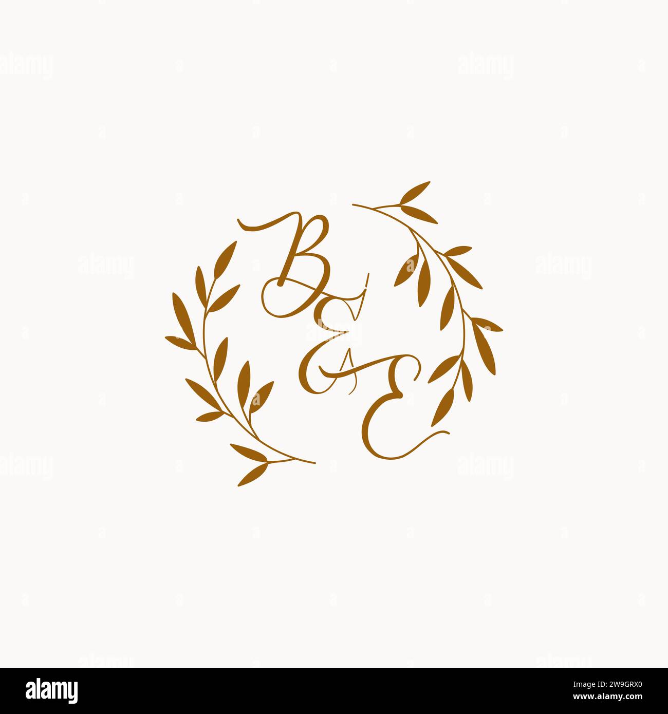 Logo con monogramma di matrimonio BE Initial Illustrazione Vettoriale