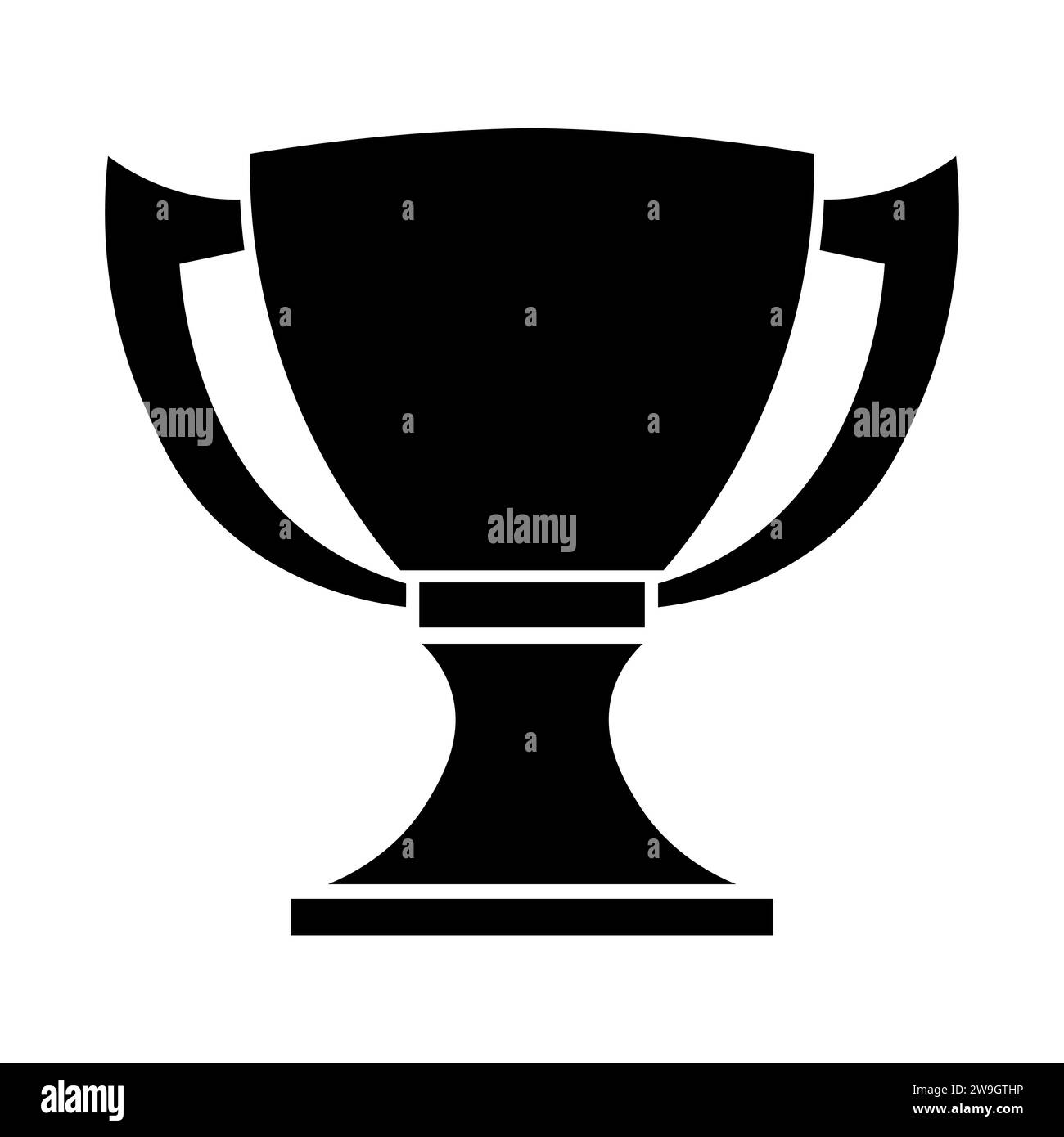 Icona vettoriale nera del trofeo su sfondo bianco Illustrazione Vettoriale