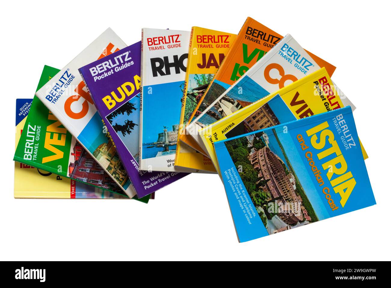 Berlitz Guide di viaggio Guide di viaggio isolate su sfondo bianco Foto Stock
