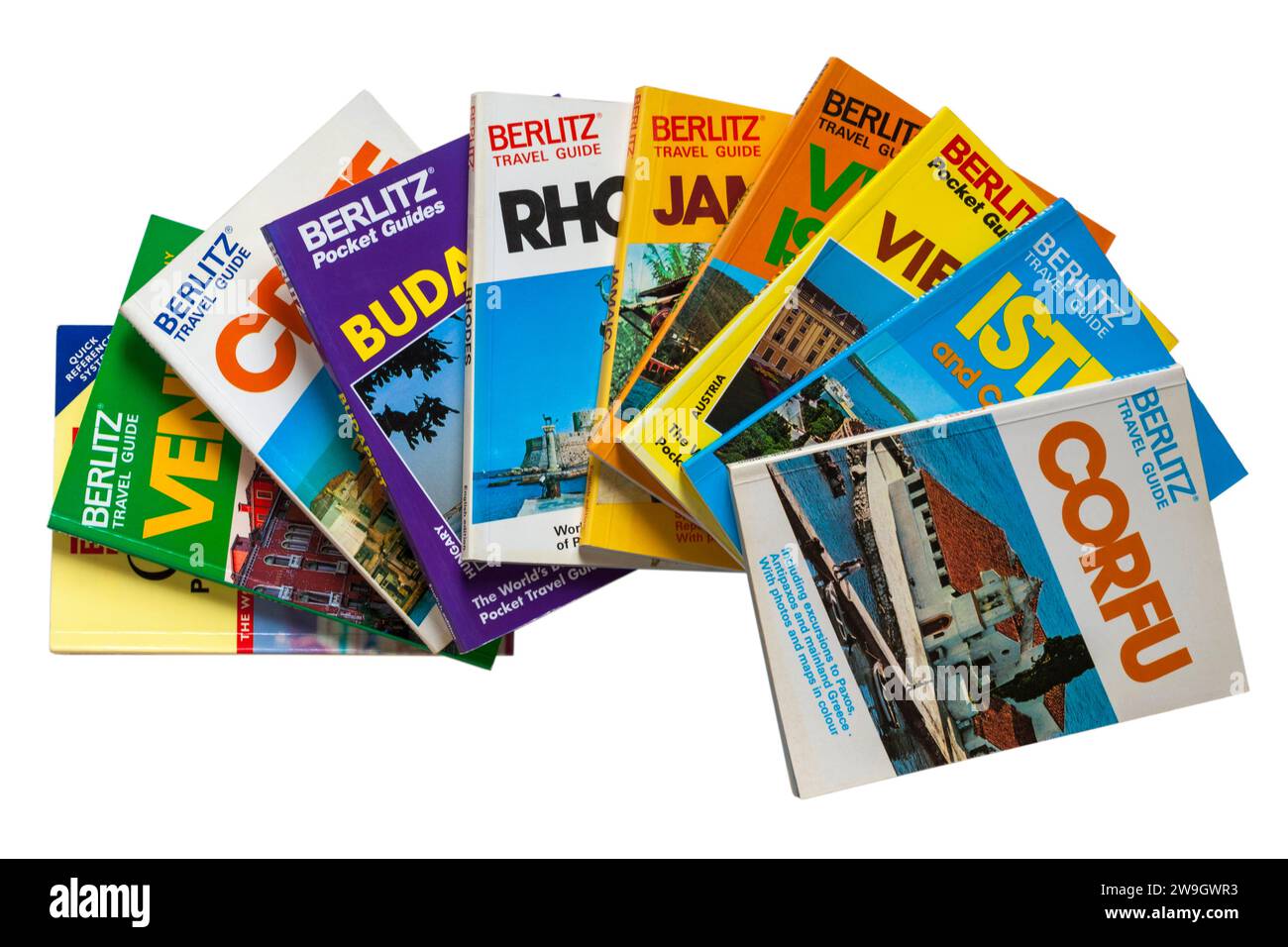 Berlitz Guide di viaggio Guide di viaggio isolate su sfondo bianco Foto Stock