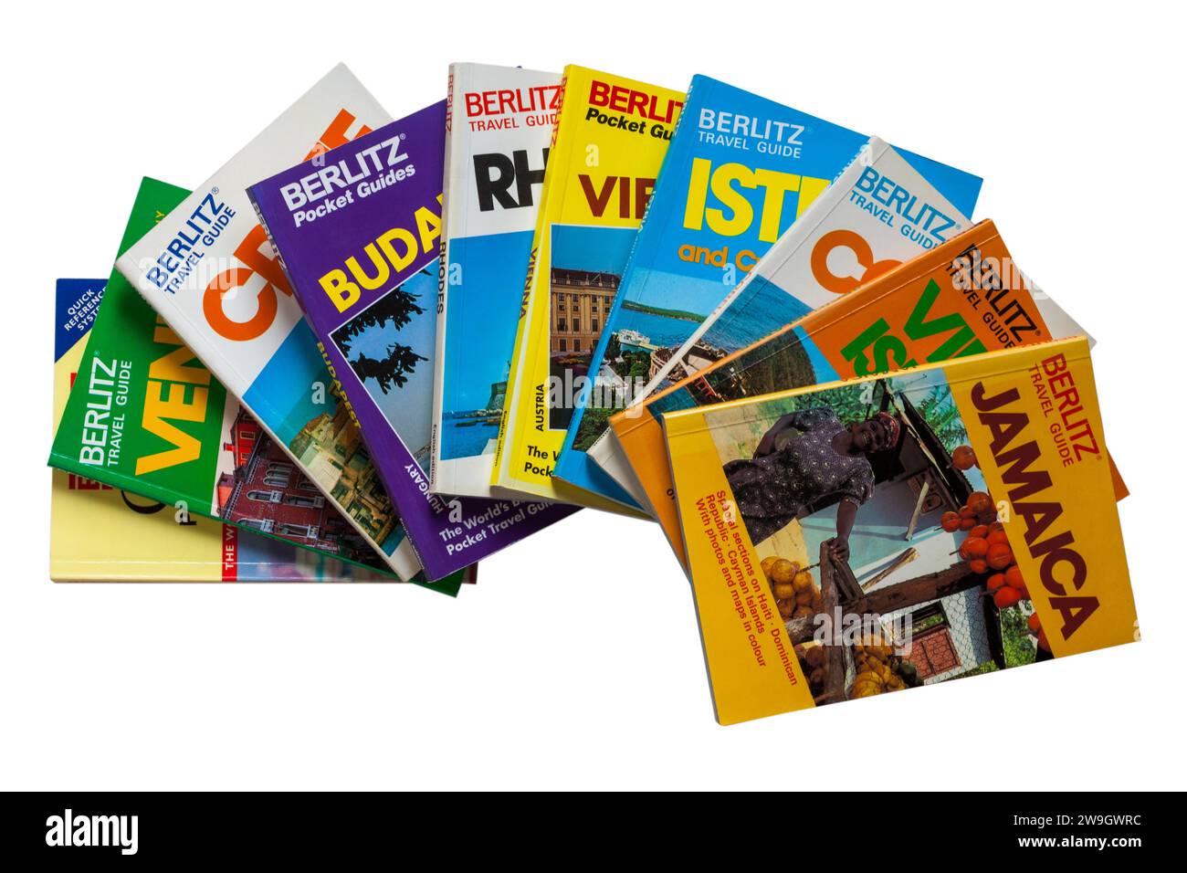 Berlitz Guide di viaggio Guide di viaggio isolate su sfondo bianco Foto Stock