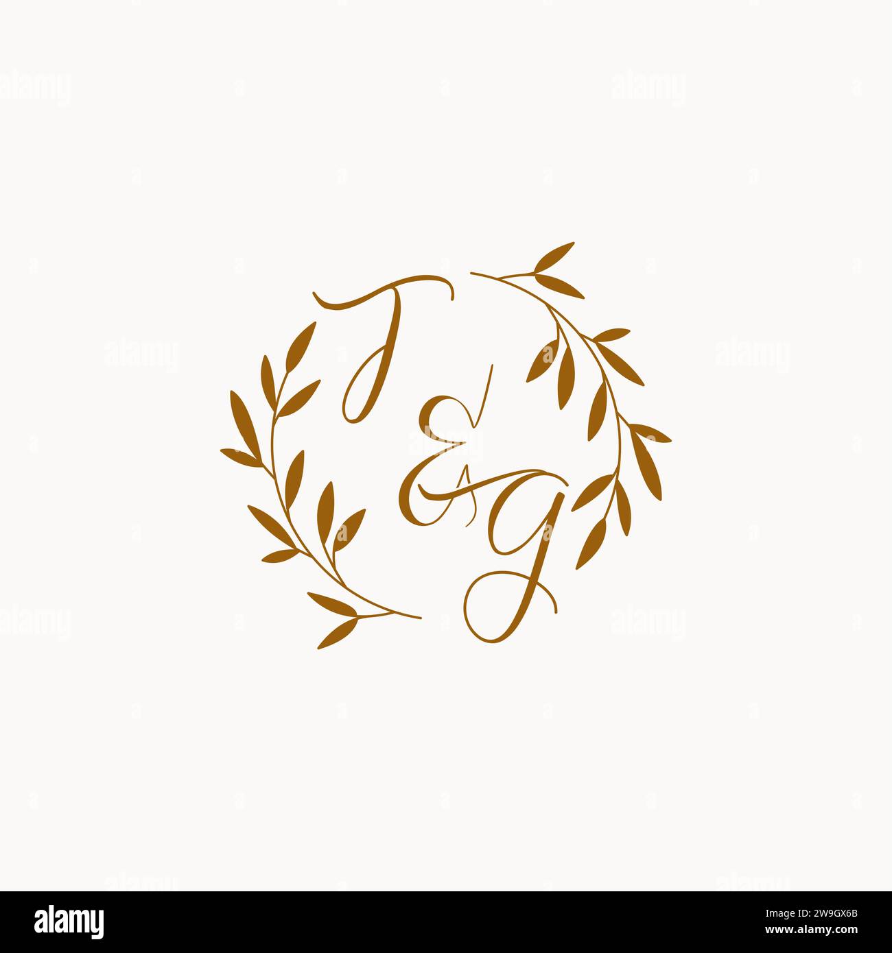 Logo con monogramma di matrimonio iniziale TG Illustrazione Vettoriale