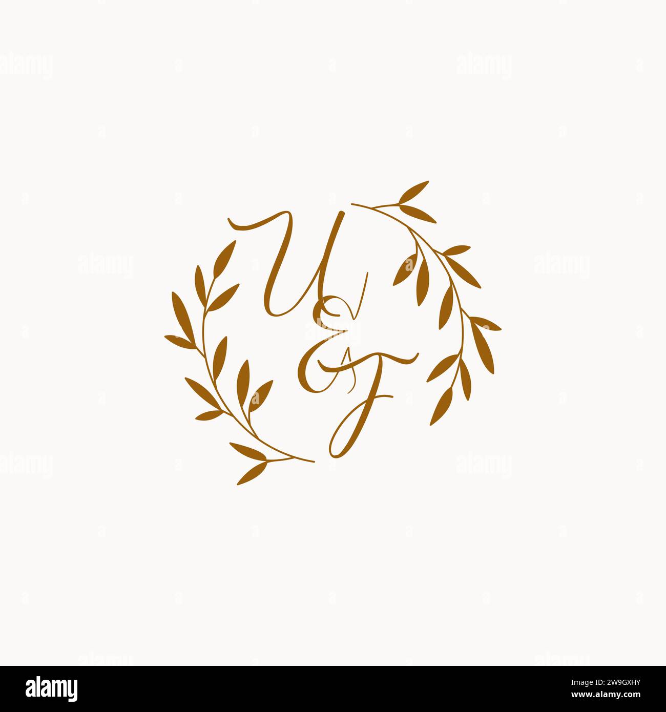 Logo UF con monogramma di matrimonio iniziale Illustrazione Vettoriale