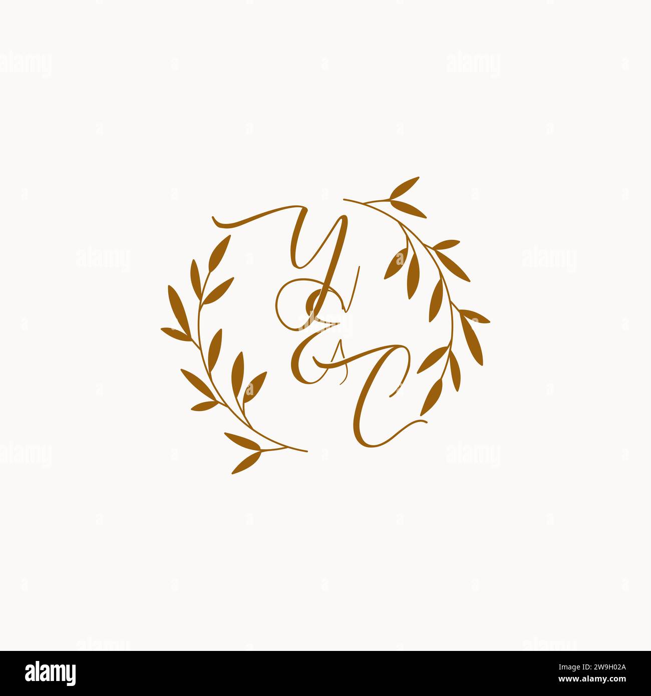 Logo del monogramma iniziale del matrimonio YC Illustrazione Vettoriale