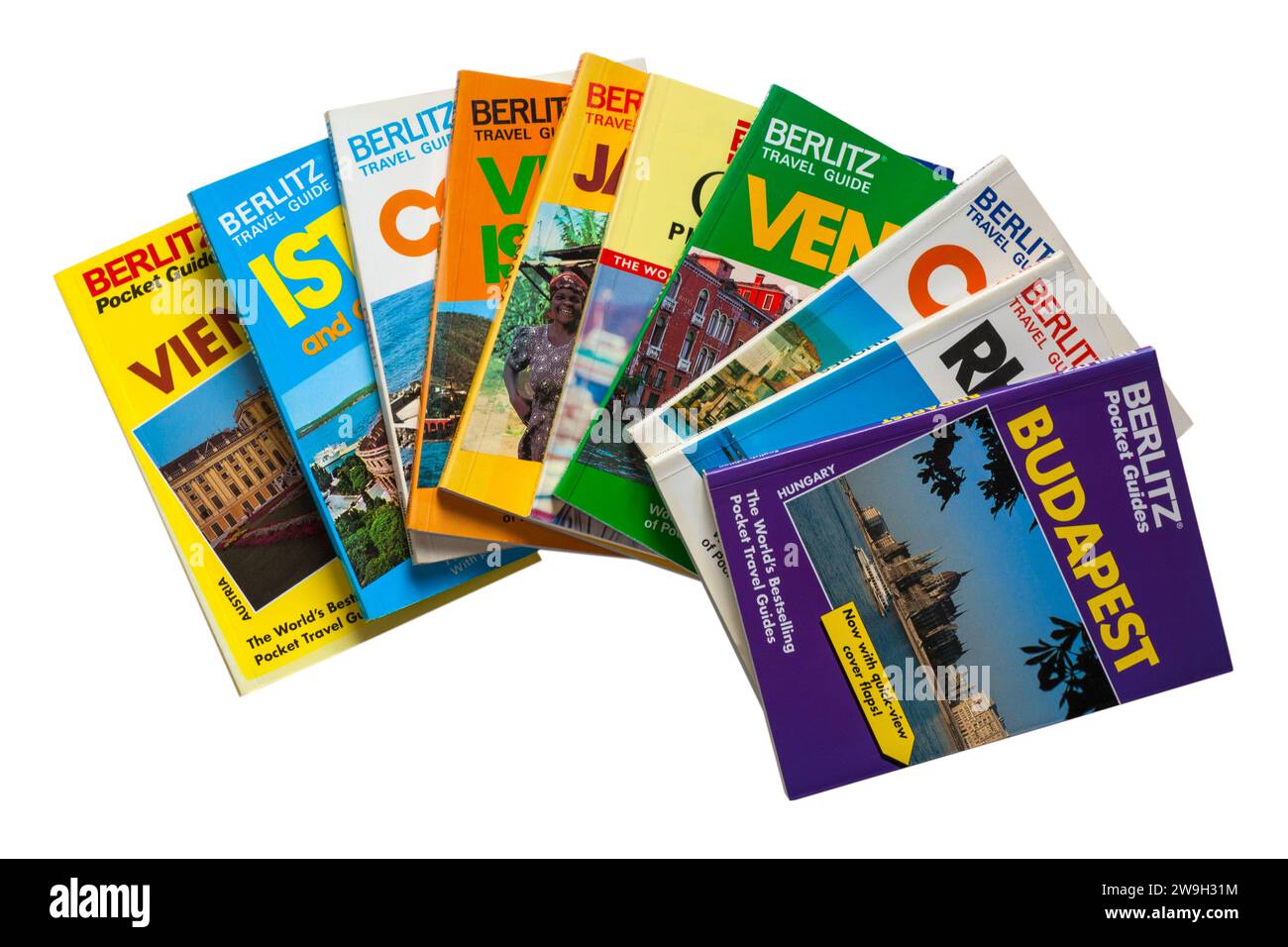 Berlitz Guide di viaggio Guide di viaggio isolate su sfondo bianco Foto Stock