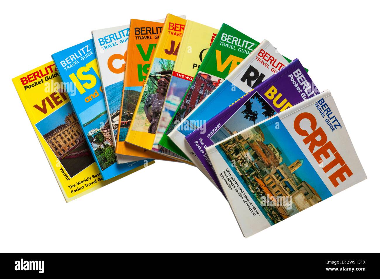 Berlitz Travel Guide Guide di viaggio isolate su sfondo bianco libri di viaggio Foto Stock