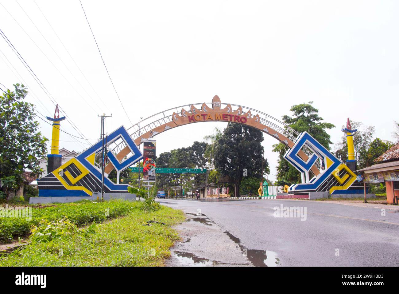 Monumento di benvenuto a Metro City, Lampung Foto Stock