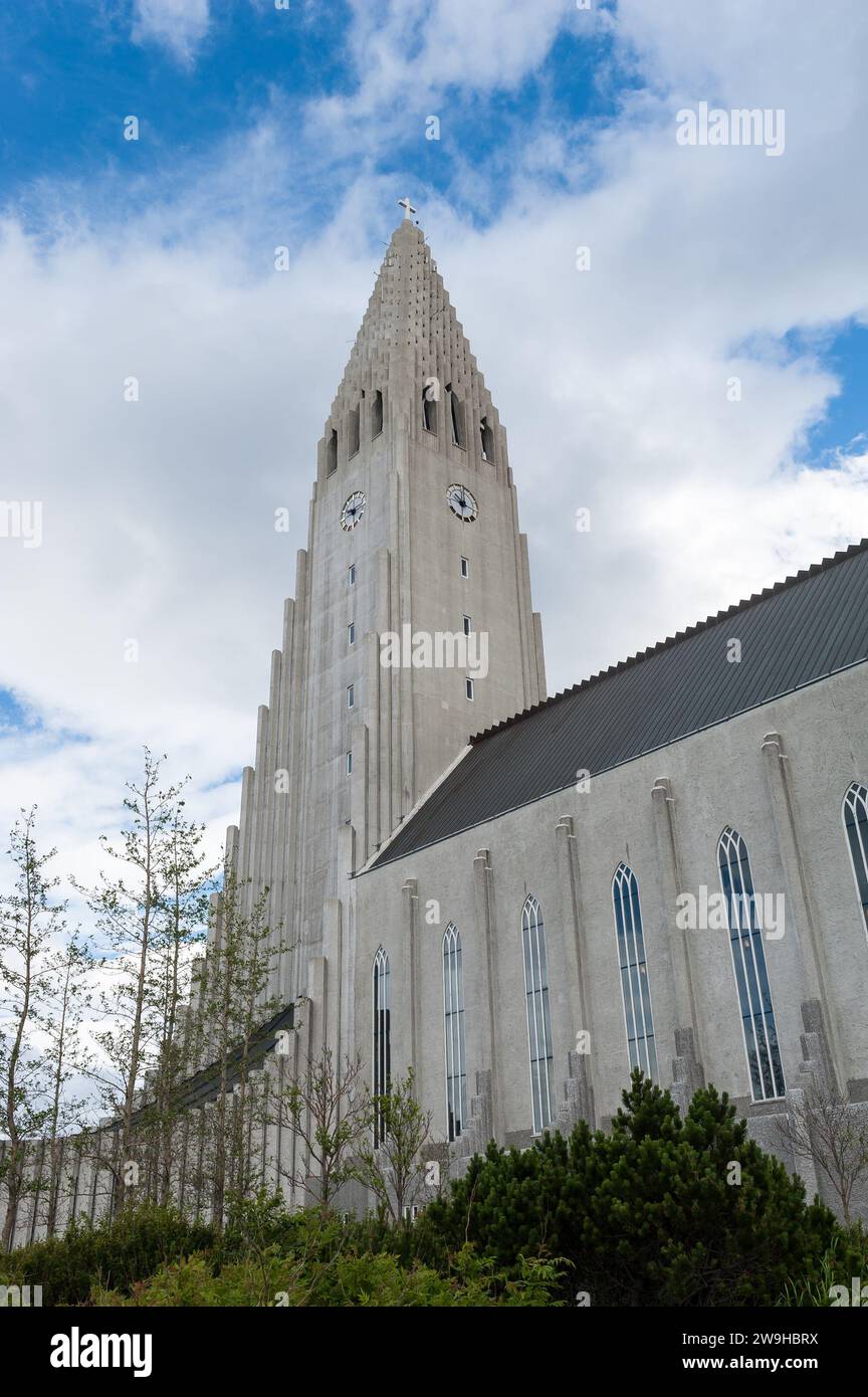 Hallgrímskirkja (Chiesa di Hallgrímur), Reykjavík, Islanda Foto Stock