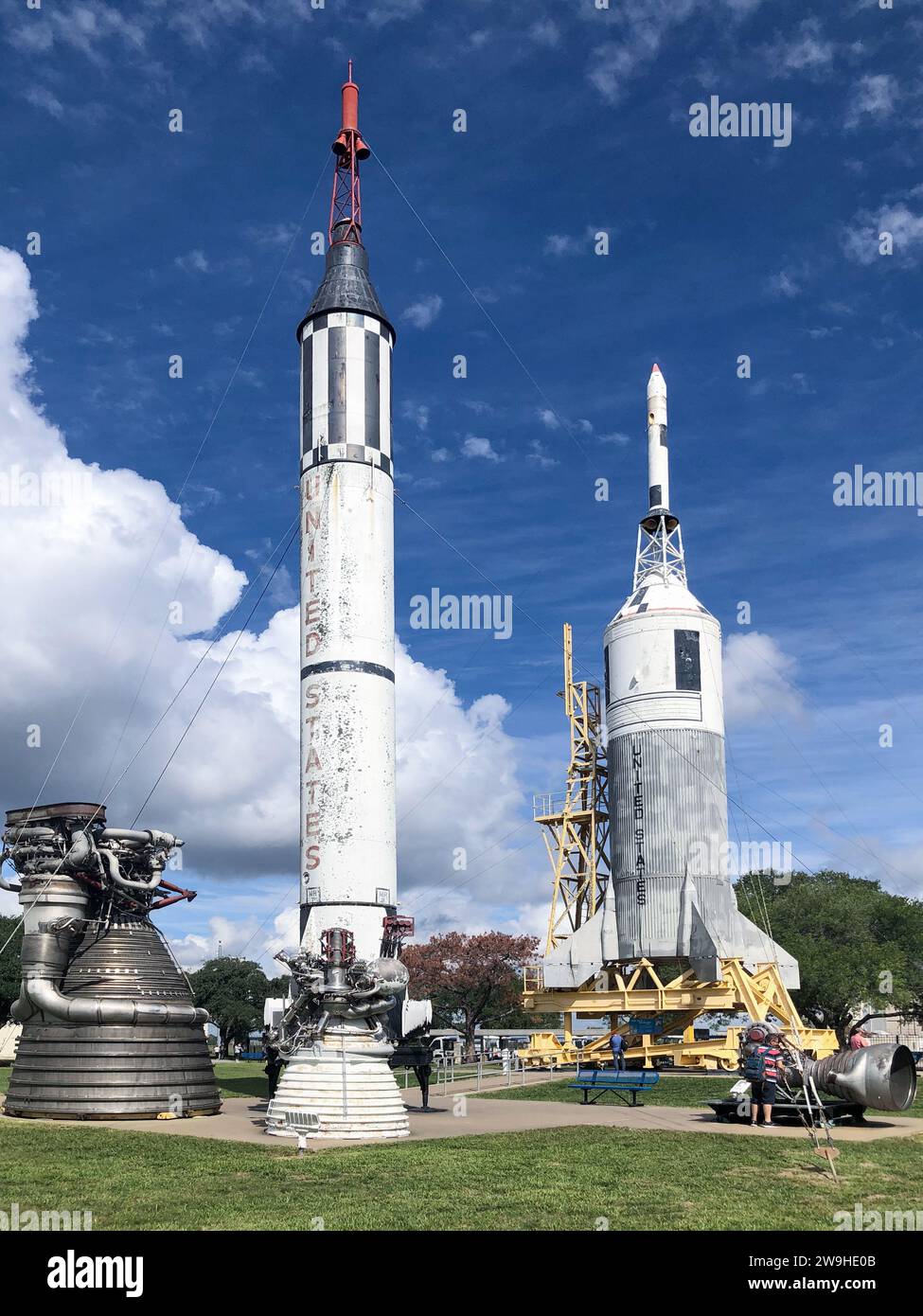 Houston, USA - 22 ottobre 2023: Rockets Little joe II presso lo Houston Space Center di Houston, Texas, USA. Foto Stock