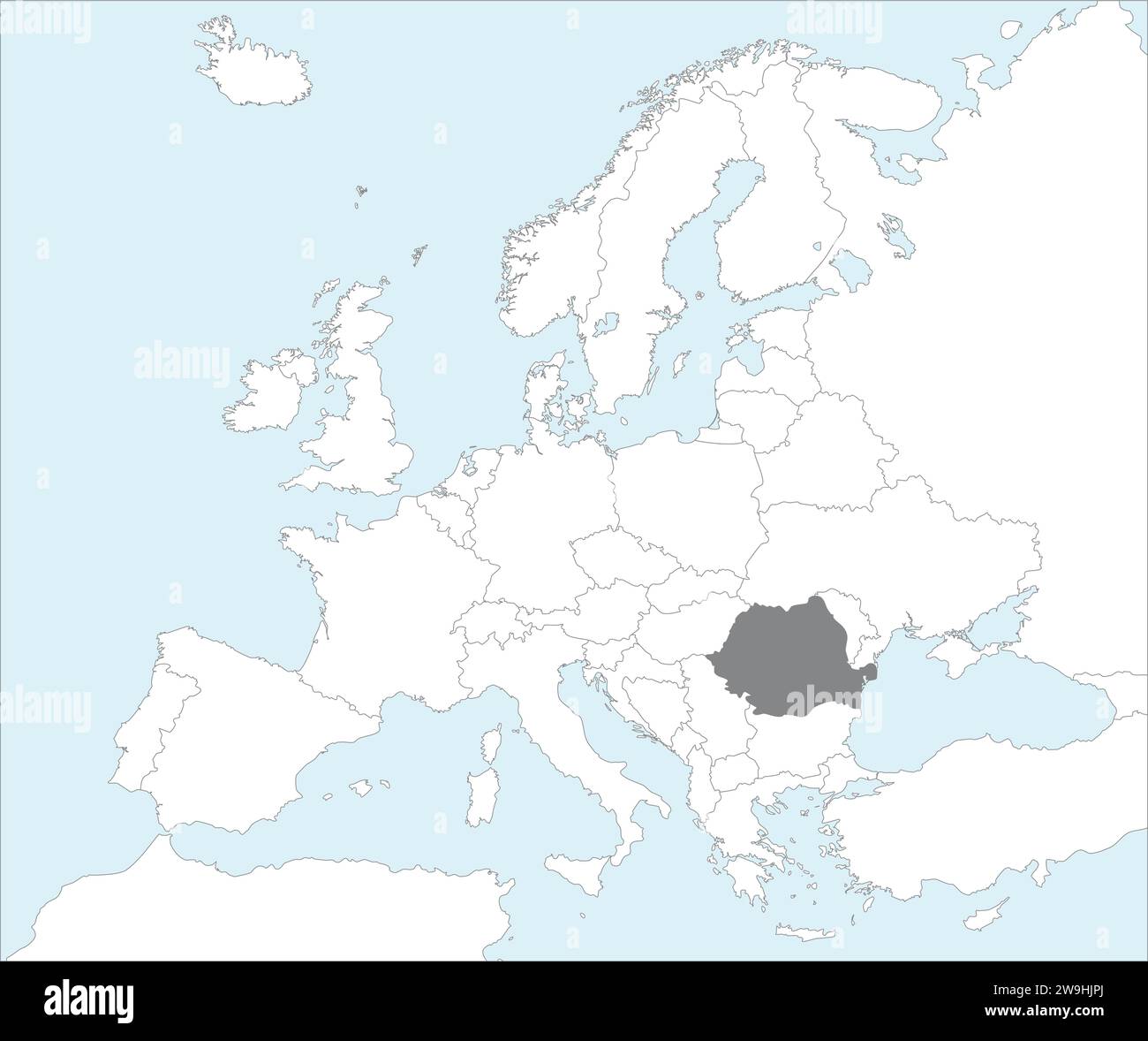 Mappa delle località DELLA ROMANIA, EUROPA Illustrazione Vettoriale