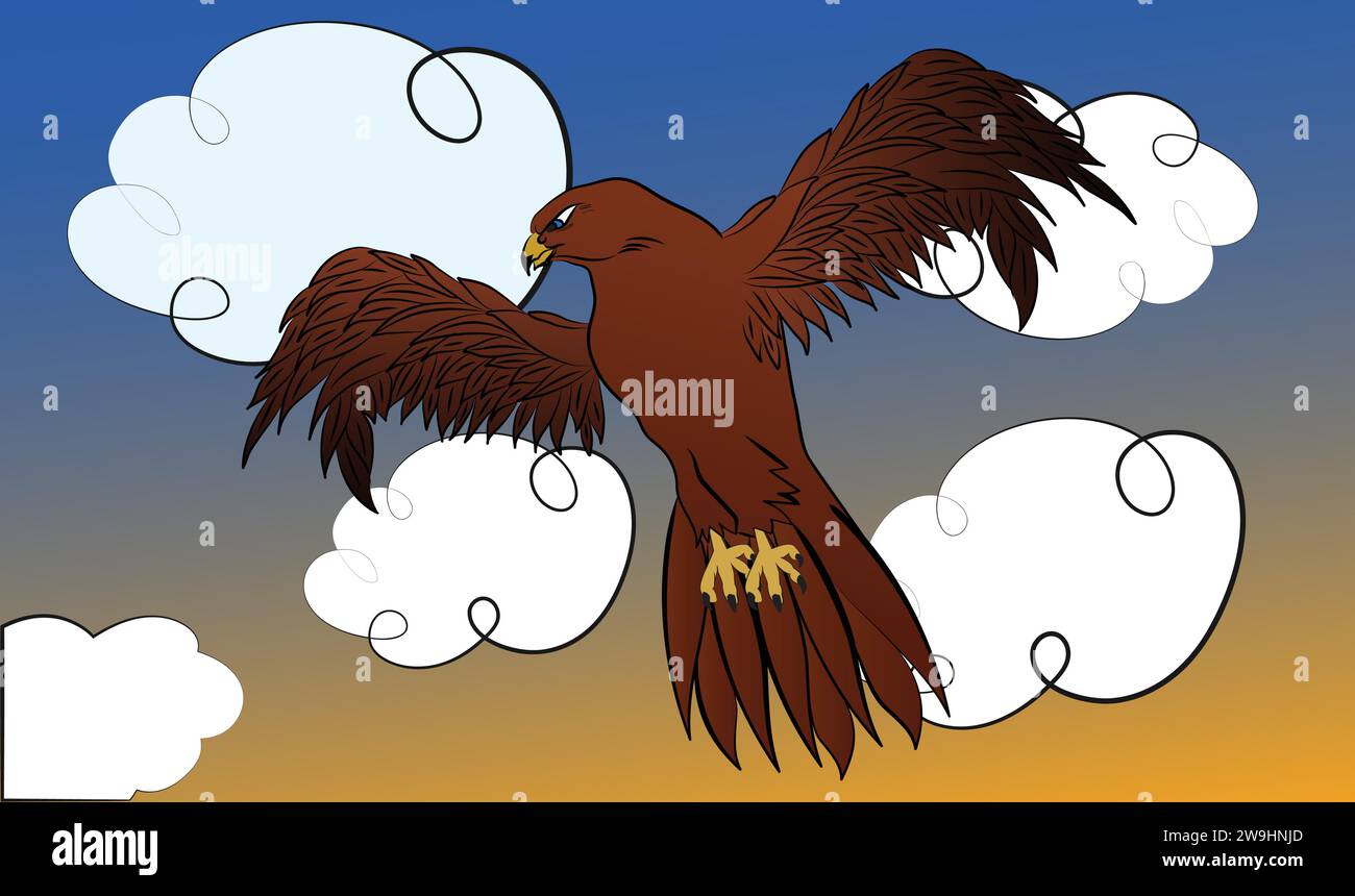 illustrazione eagle in volo Illustrazione Vettoriale