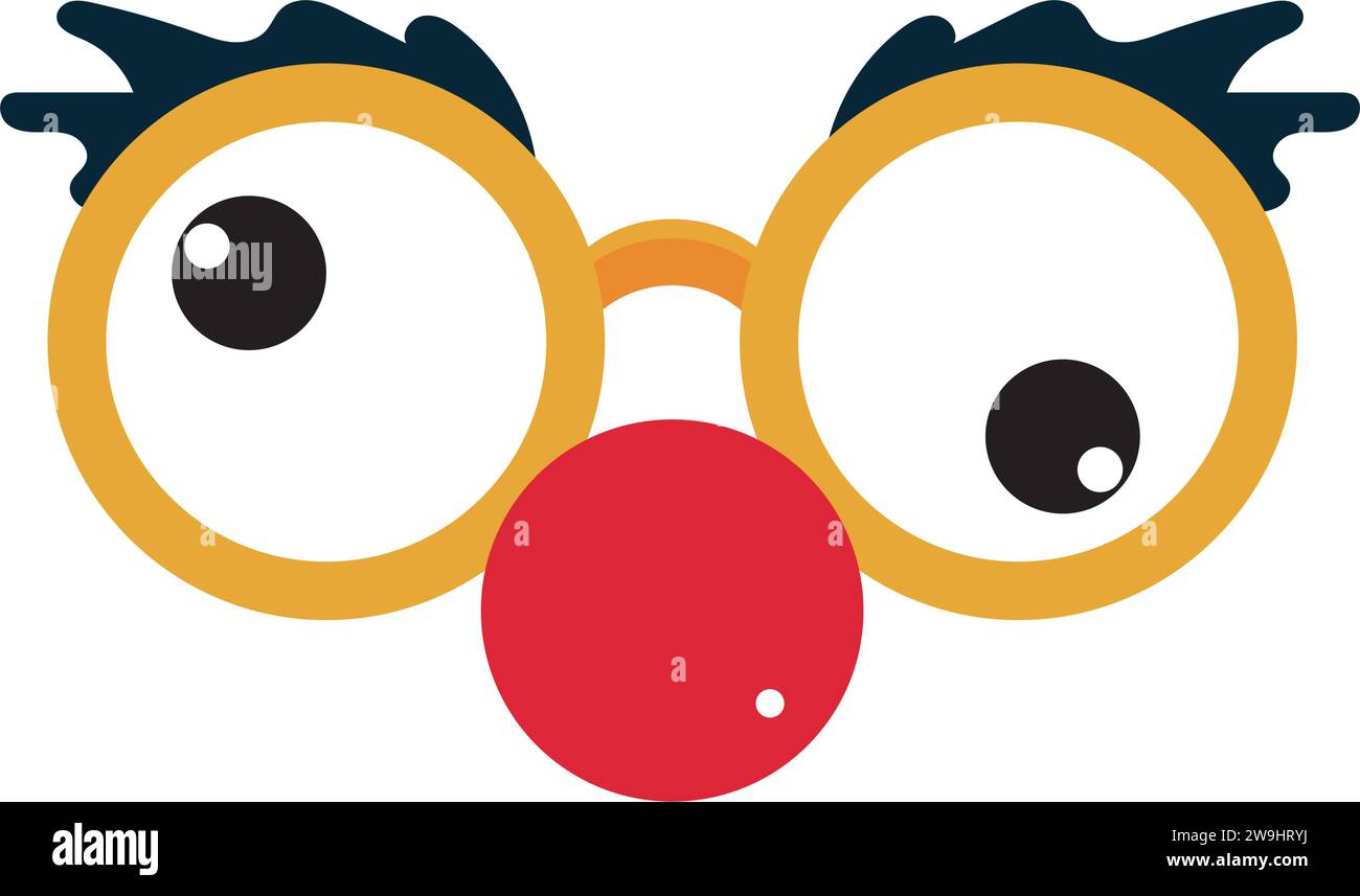 Occhiali da vista colorati isolati scherza con l'icona del giocattolo Vector Illustrazione Vettoriale