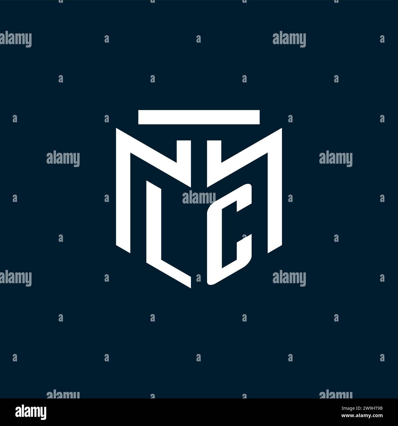 Logo iniziale monogramma LC con ispirazione astratta per il design geometrico Illustrazione Vettoriale