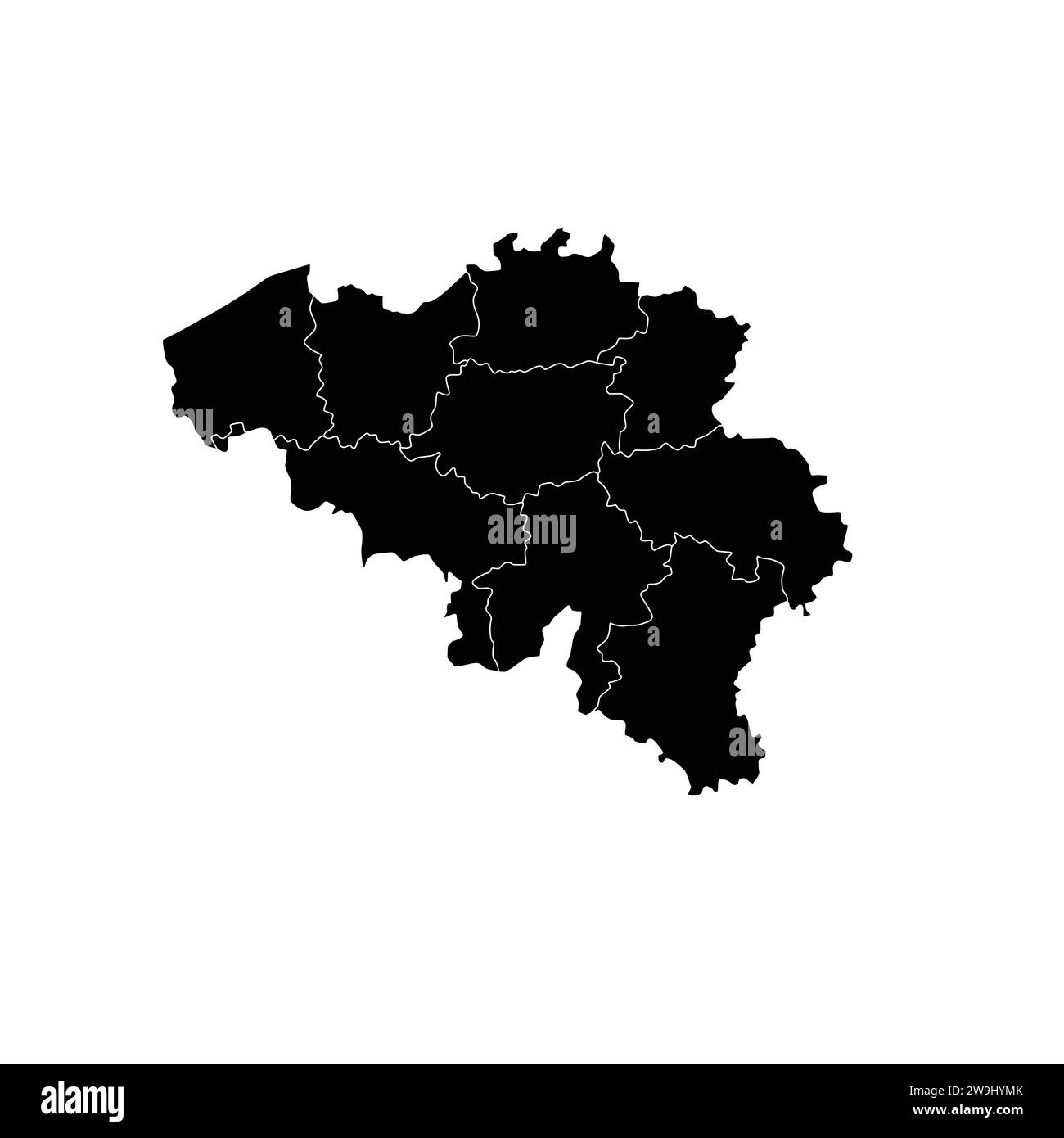Mappa del Belgio High-Res Vector silhouette e Outline Graphic Illustrazione Vettoriale