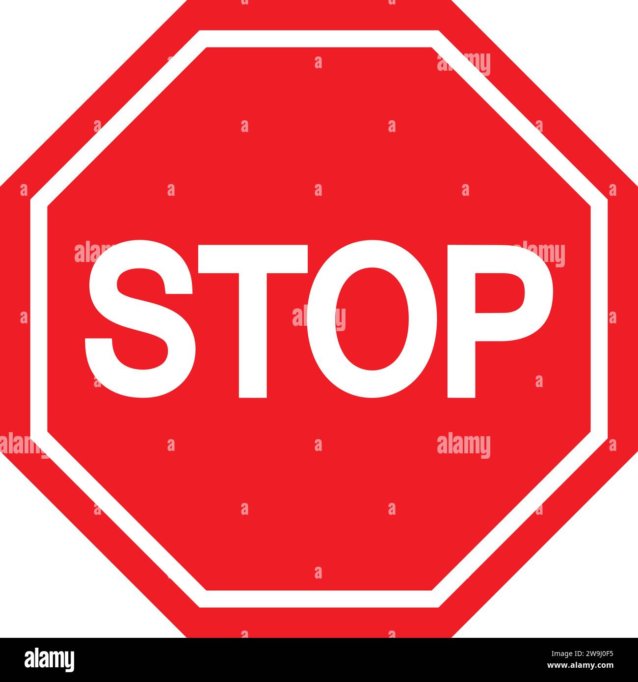Vettore segnale di stop | segnale di stop rosso Illustrazione Vettoriale