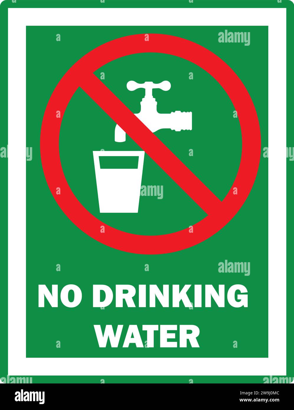 No Drinking Water Board | No drinking water sign Vector Illustrazione Vettoriale