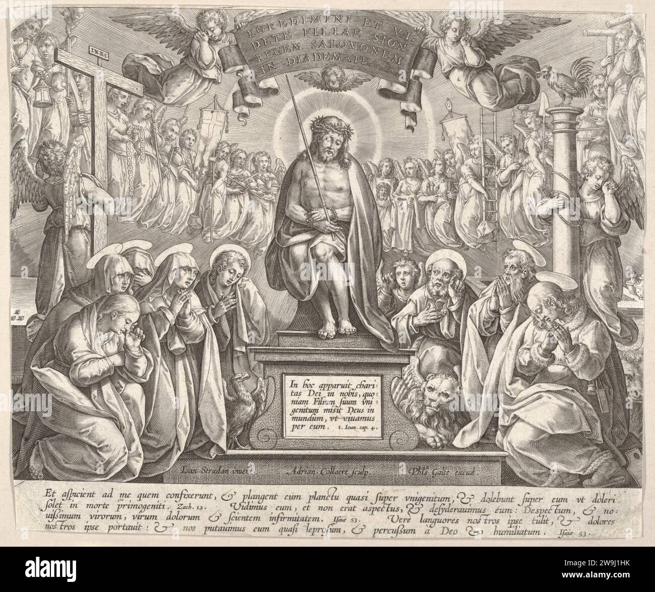 Man of Sorrows with the Three Marys and the Evangelisti 1949 di Adriaen Collaert Foto Stock