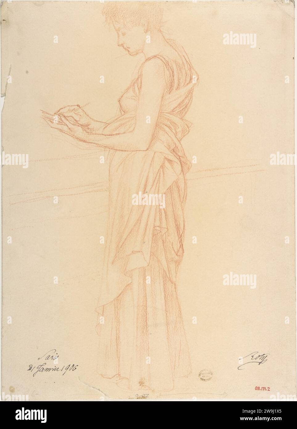 Studio di una donna 1909 di Louis-Oscar Roty Foto Stock