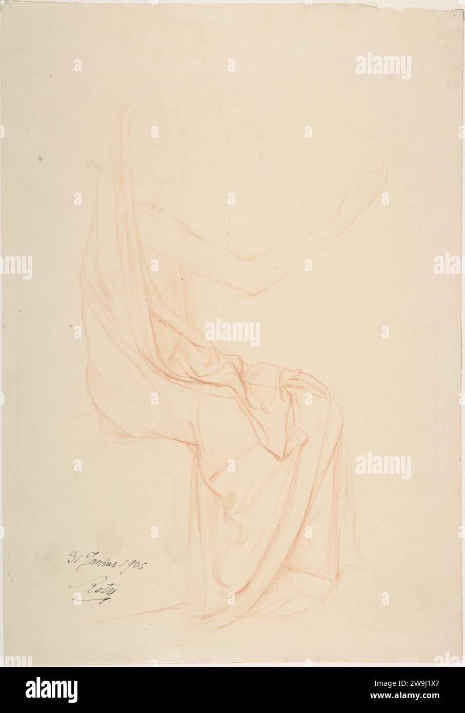Studio di drappeggi 1909 di Louis-Oscar Roty Foto Stock
