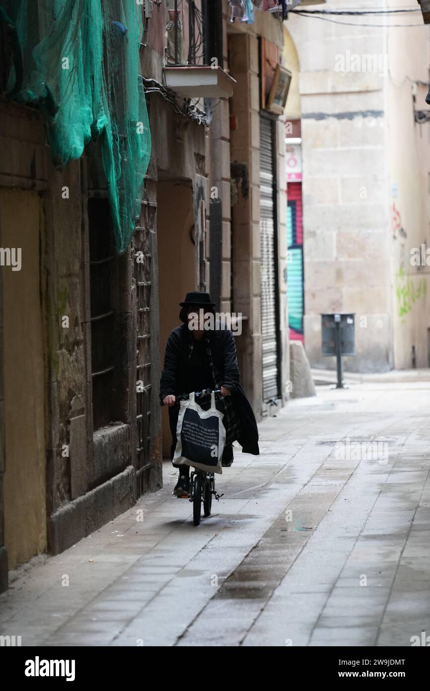 Le strade di Barcellona e il centro storico Foto Stock