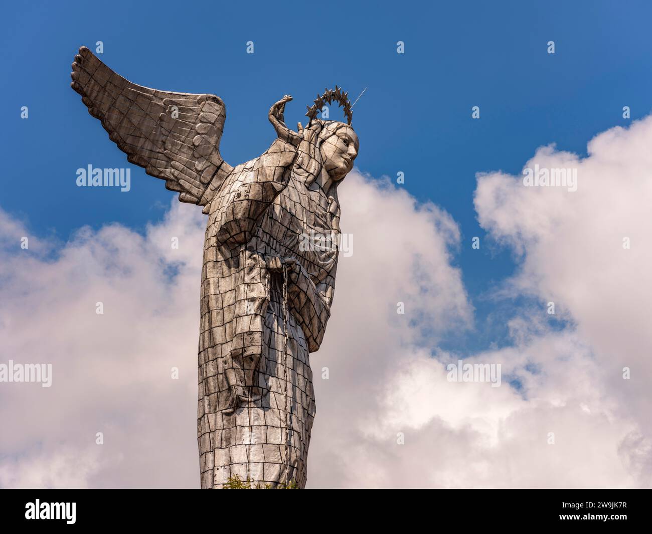 Statua mariana Virgen del Panecillo presso il Mirador de Panecillo, Quito, provincia di Pichincha, Ecuador Foto Stock