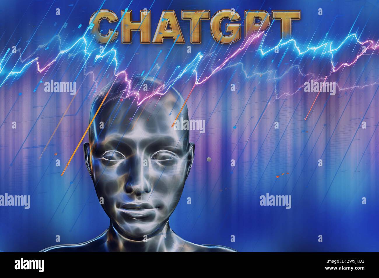 Symbol Photo, ChatGBT, ai, OpenAI, chatbot, intelligenza artificiale, intelligenza artificiale, sistema IT, informatica, apprendimento ai, E' VERO Foto Stock