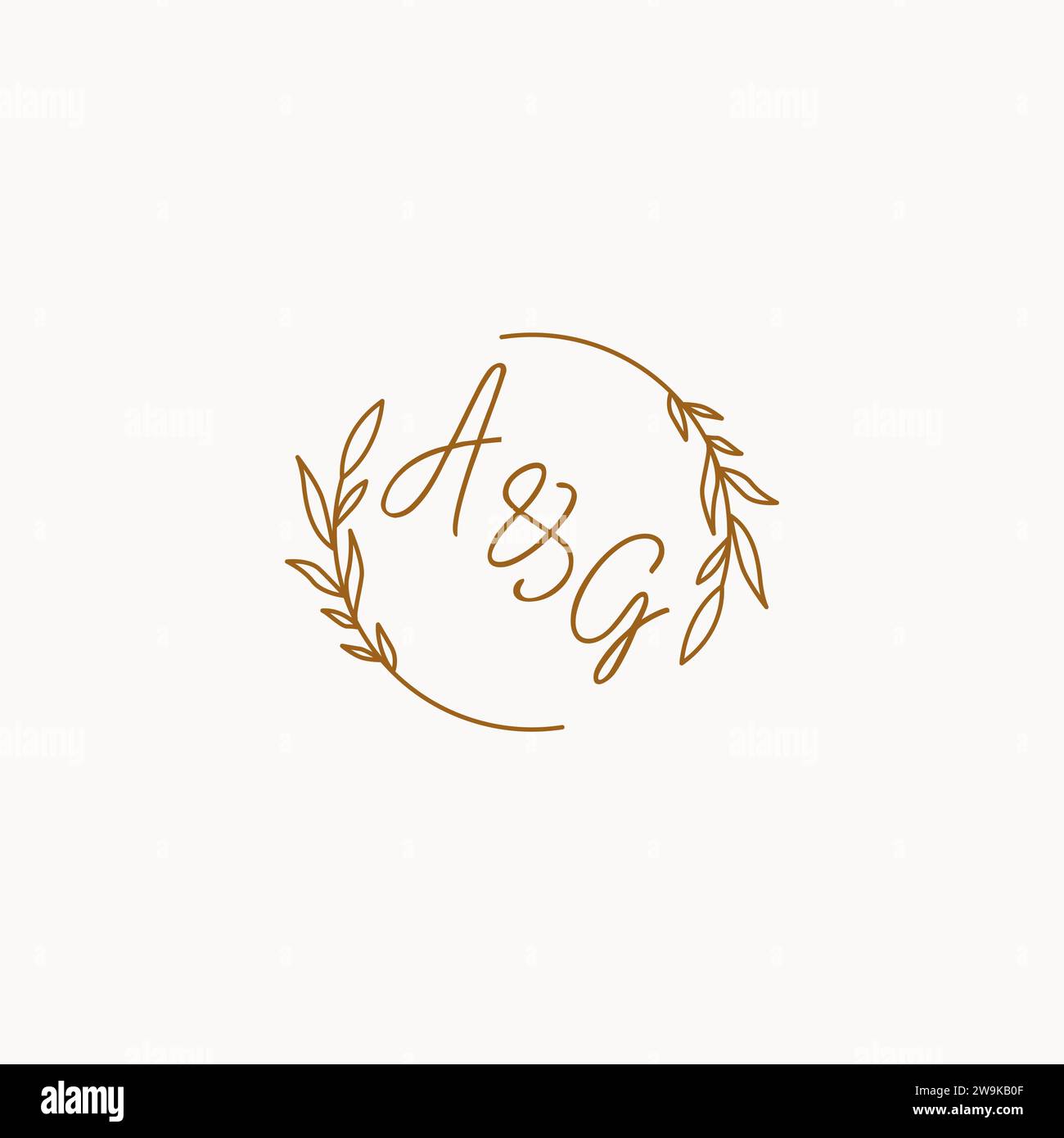 Idee per il design del logo AG Wedding Initials Illustrazione Vettoriale