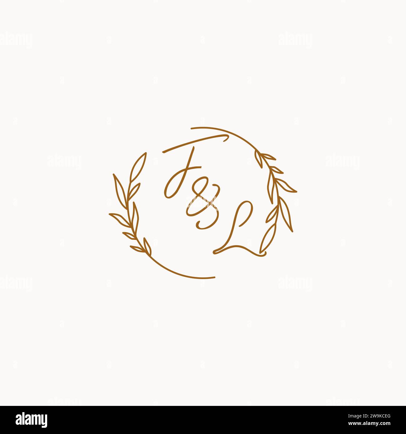 Idee per il design del logo FL Wedding Initials Illustrazione Vettoriale