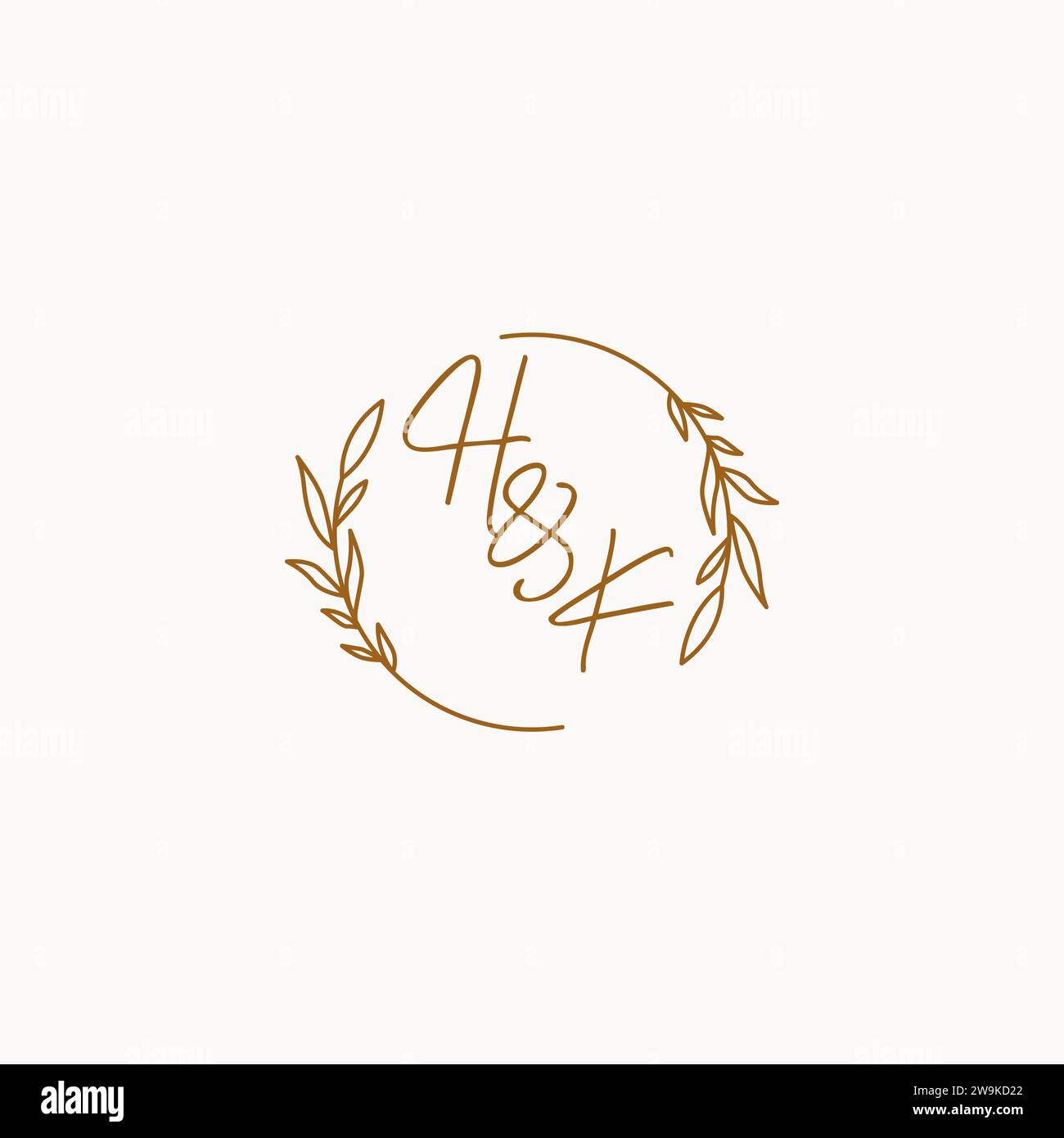 Idee per il design del logo HK Wedding Initials Illustrazione Vettoriale