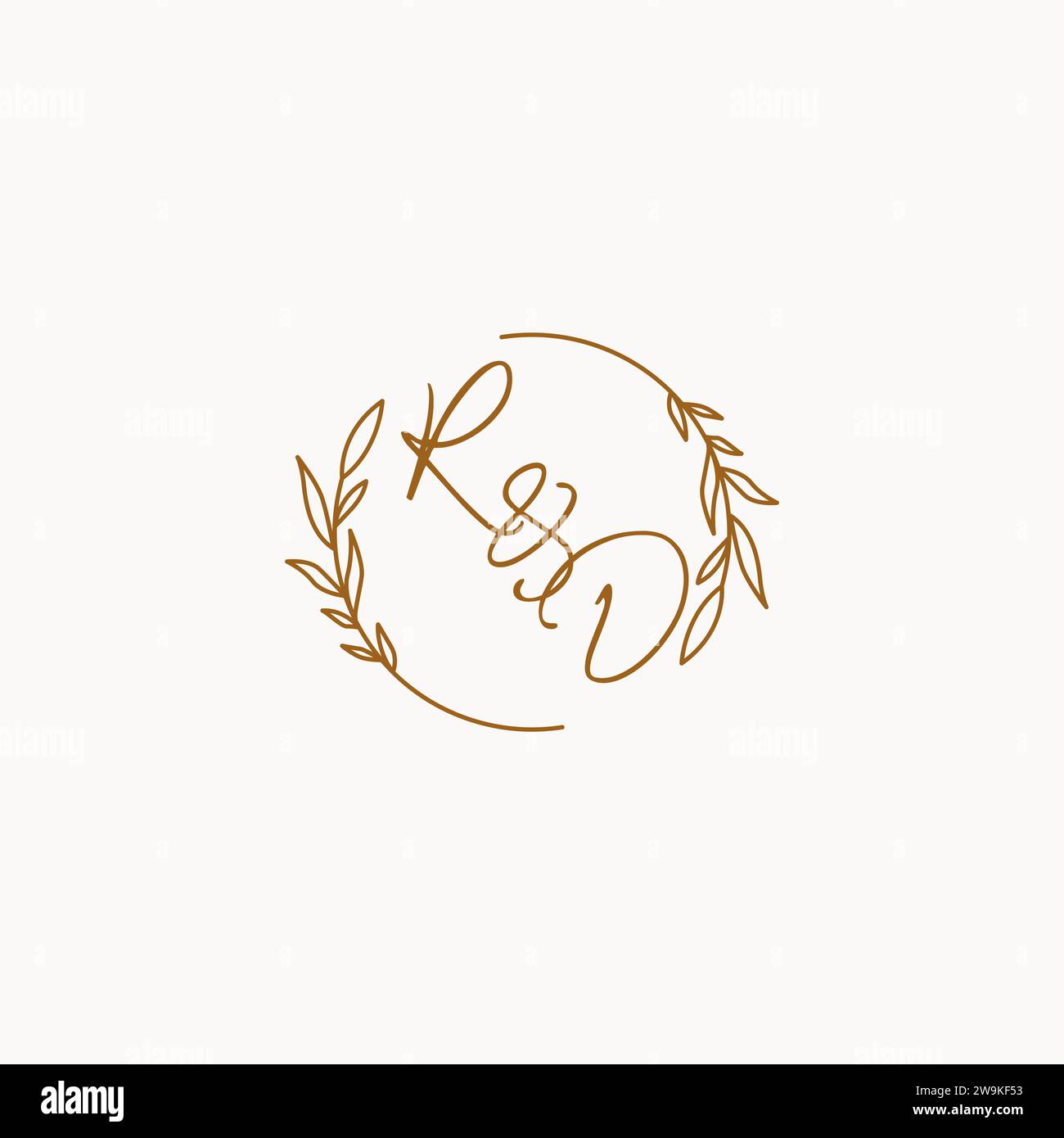 Idee per il design del logo RD Wedding Initials Illustrazione Vettoriale