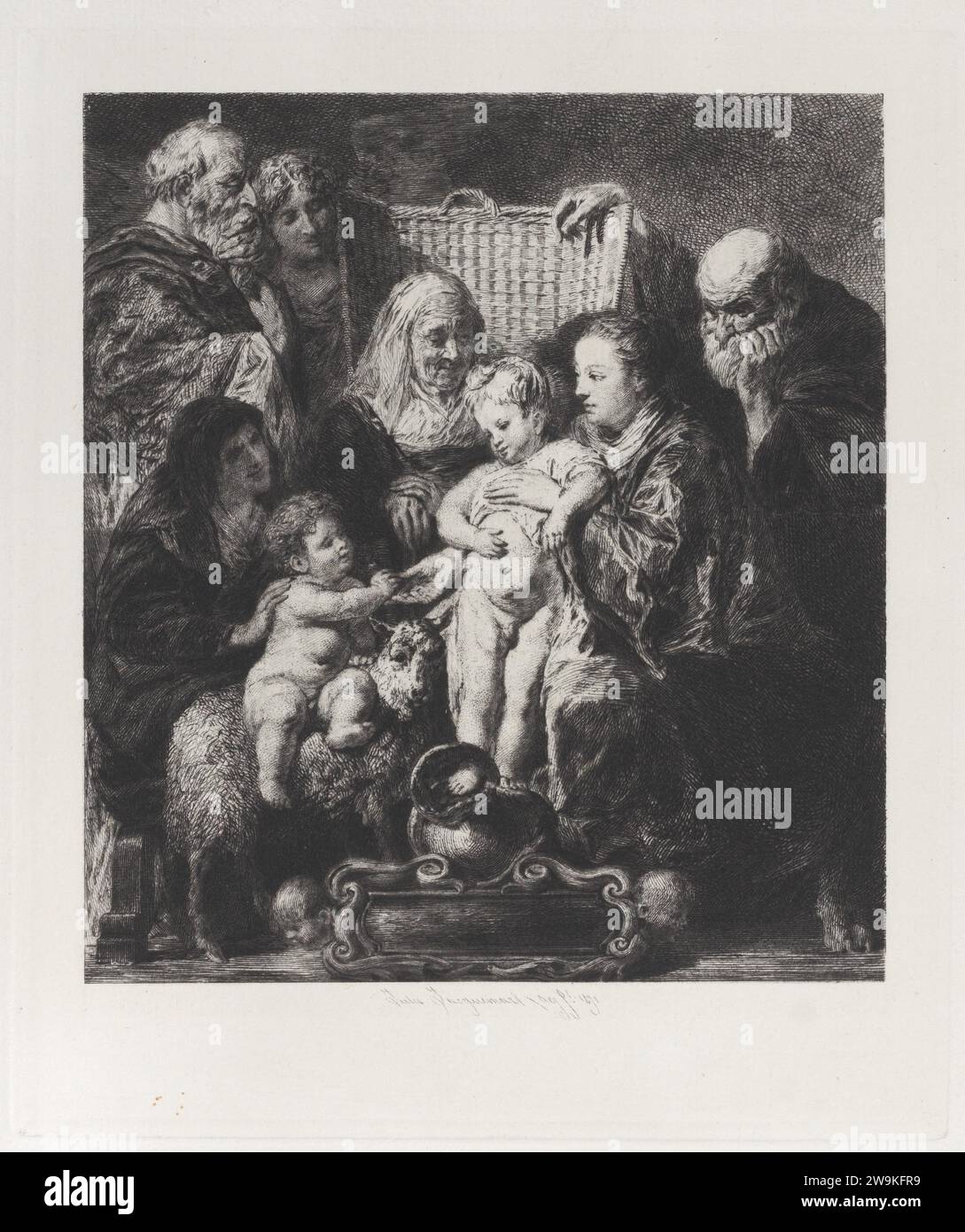 The Holy Family, After Jacob Jordaens 1919 di P. & D. Colnaghi & Co. Foto Stock