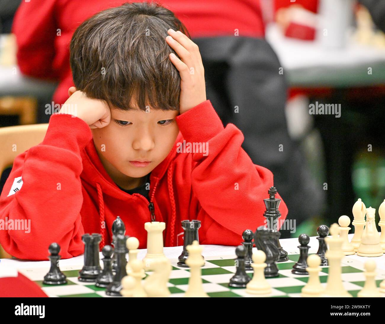 Hastings, Regno Unito. 28 dicembre 2023. Lee, Yugeon durante il Caplin Hastings International Chess Congress a Horntye Park, Hastings, East Sussex, Regno Unito. Crediti: LFP/Alamy Live News Foto Stock