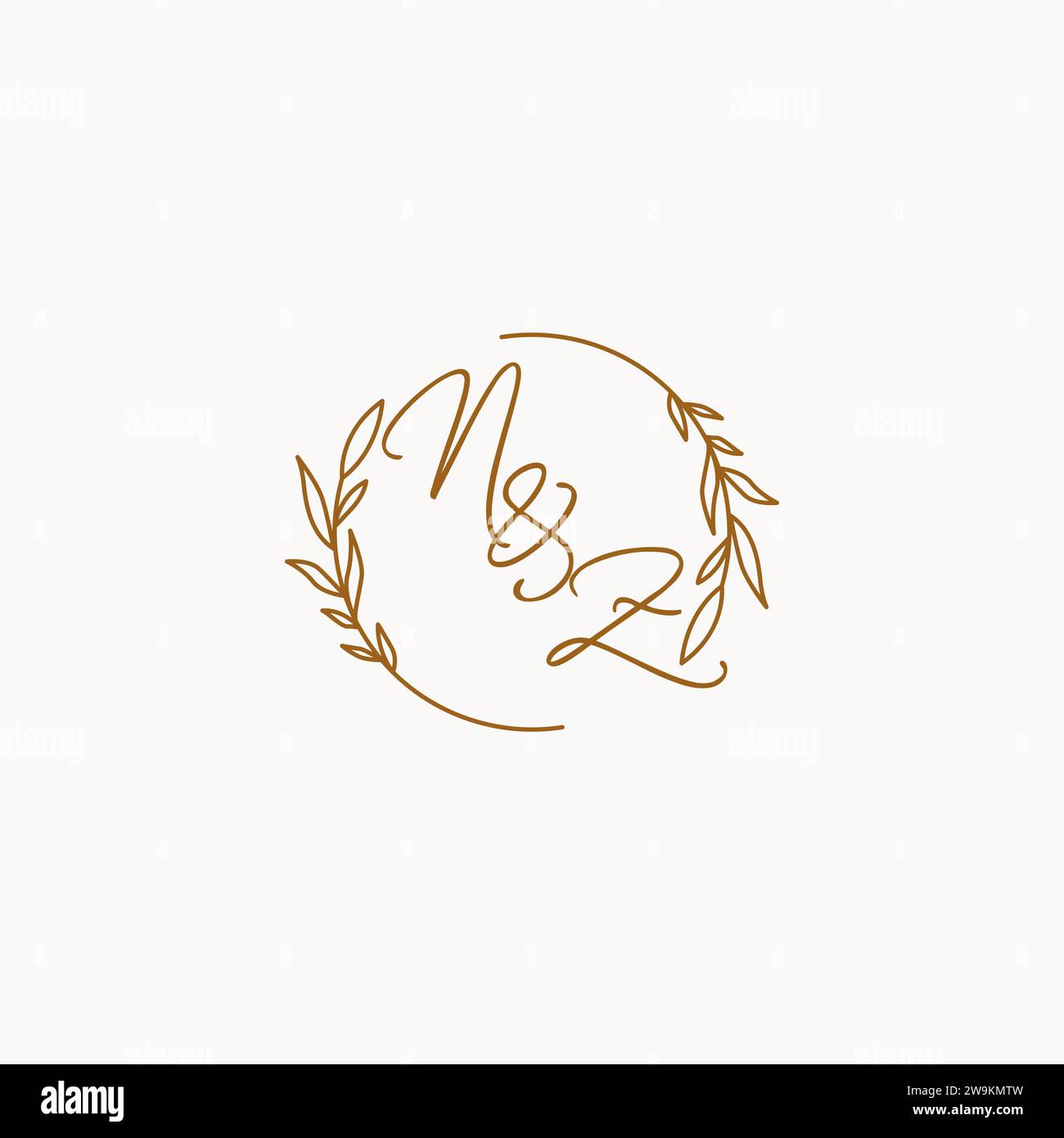 Idee per il design del logo delle iniziali nuziali della nuova Zelanda Illustrazione Vettoriale