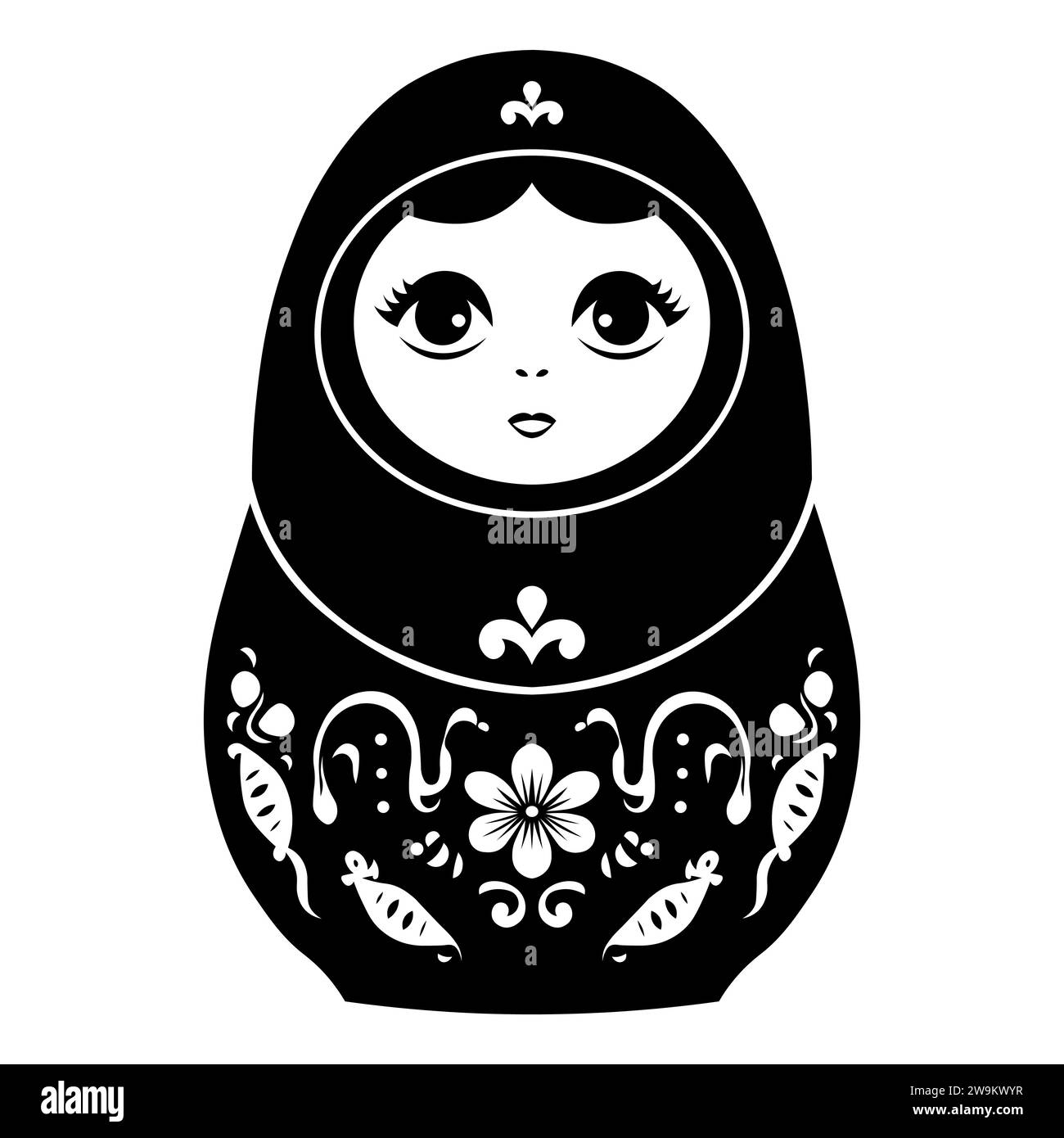 Icona vettoriale della bambola Matryoshka su sfondo bianco Illustrazione Vettoriale