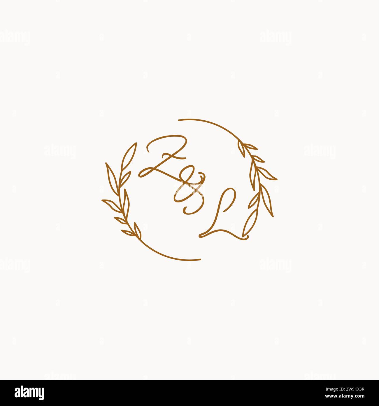 Idee per il logo delle iniziali nuziali ZL Illustrazione Vettoriale