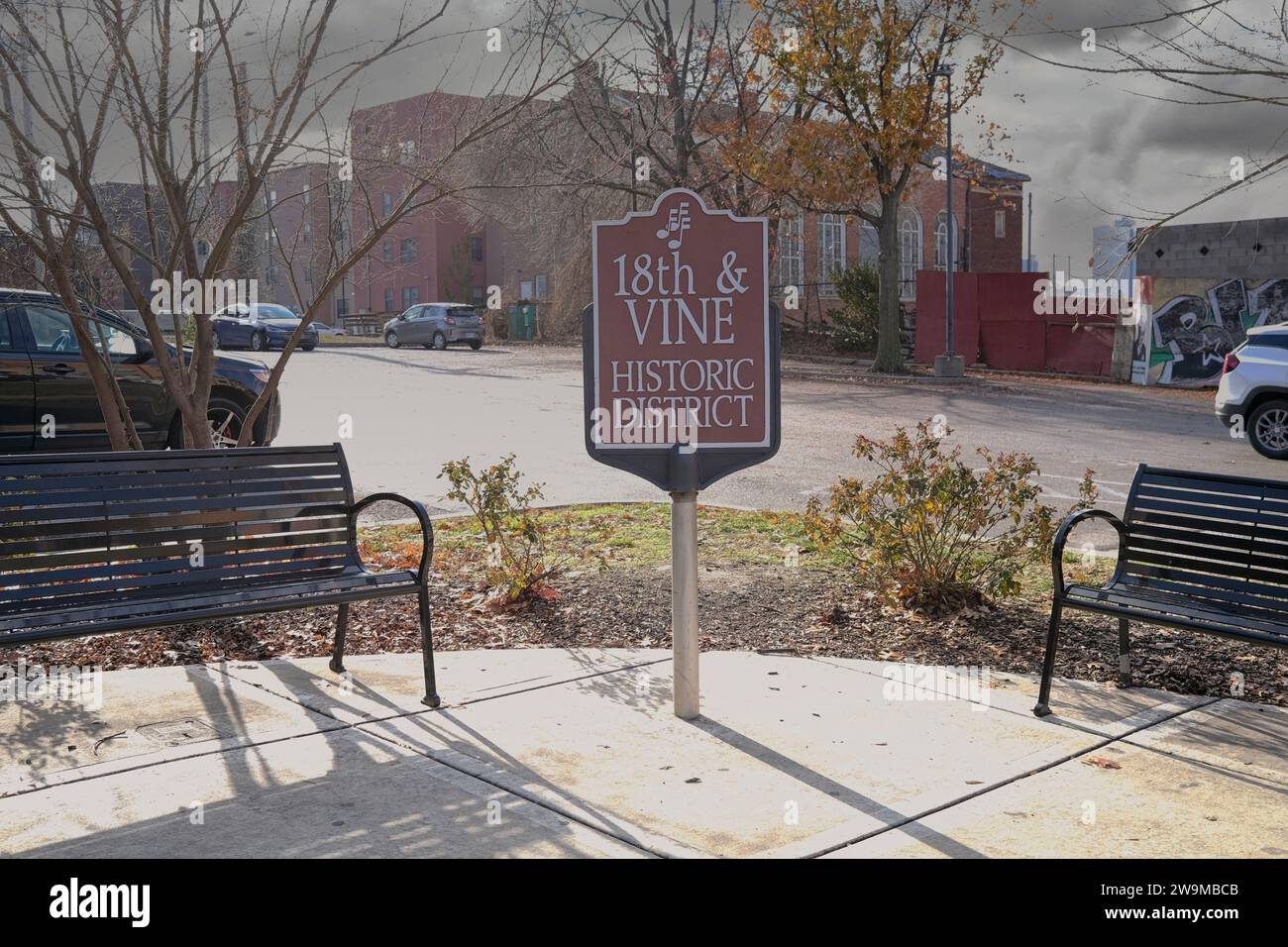 Kansas City, Missouri - 28 dicembre 2023: 18th and Vine Jazz District in KC Foto Stock