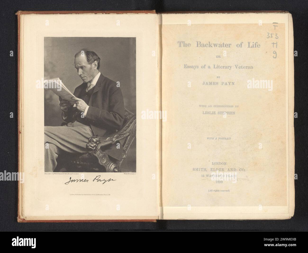 Portret van James Payn, William & Daniel Downey, c. 1889 - prima del 1898 stampa fotomeccanica Londra ritratto di uno scrittore Foto Stock