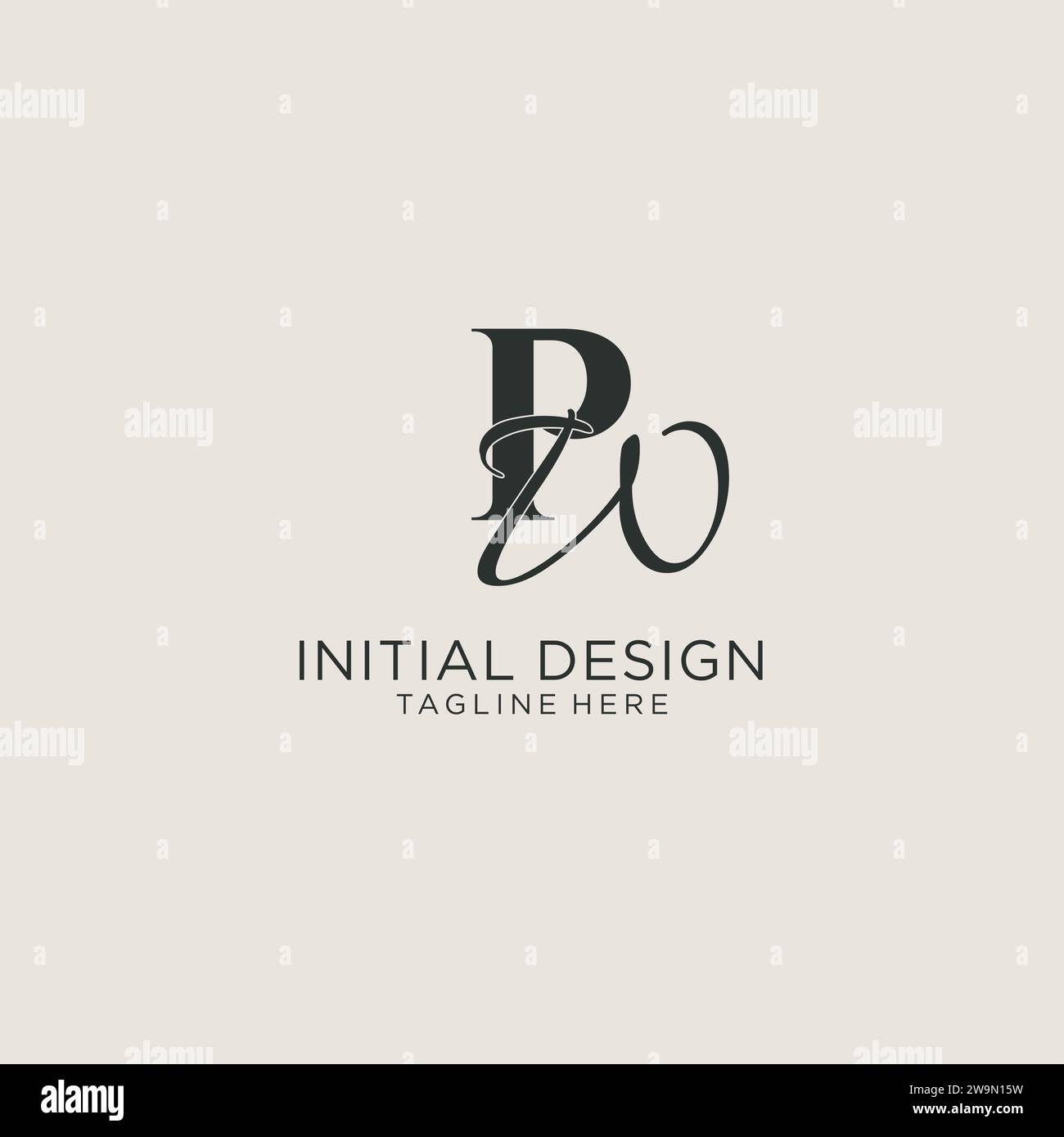 Monogramma PW con lettere iniziali e stile elegante. Immagine vettoriale dell'identità aziendale e del logo personale Illustrazione Vettoriale